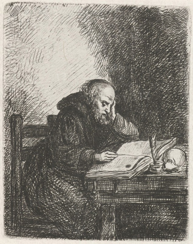 Reading monk, David van der Kellen II, 1814-1859
