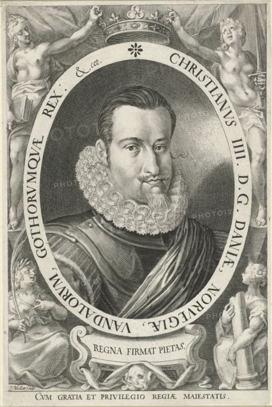 Portrait of King Christian IV of Denmark and Norway, Jan Harmensz. Muller, 1604 - 1608