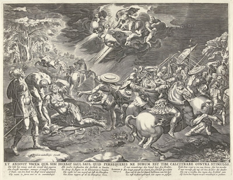 The conversion of Paul, Cornelis Cort, Anonymous, Giulio Clovio, c. 1640 - before 1664