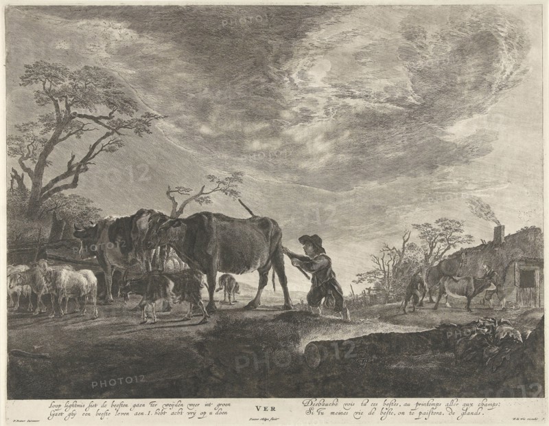 A landscape: the spring season, Pieter Nolpe, Frederik de Wit, 1640 - 1706