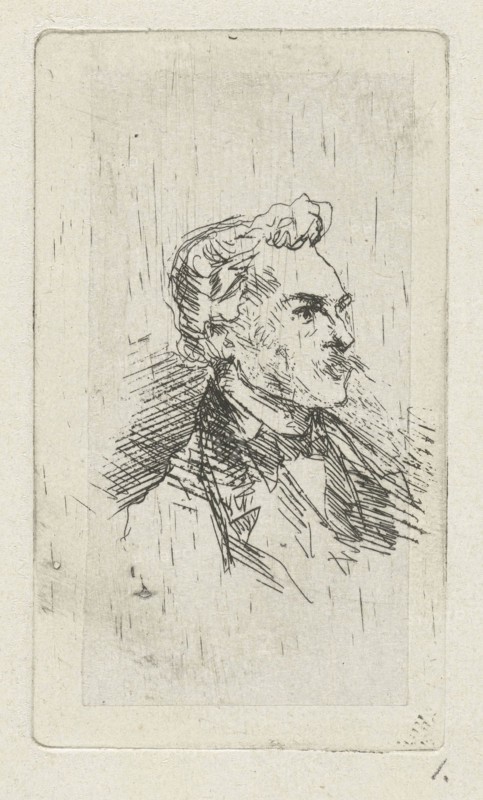Portrait of artist Frederik Hendrik Weissenbruch, Bernardus Johannes Blommers, 1855 - 1914