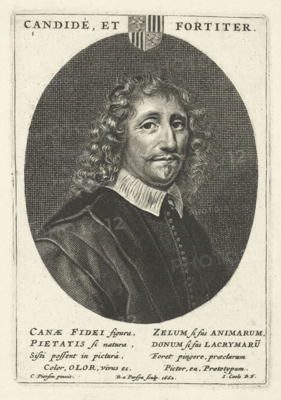 Portrait of Willem de Swaen, priest in Gouda, The Netherlands, print maker: Reinier van Persijn (mentioned on object), Dating 1662