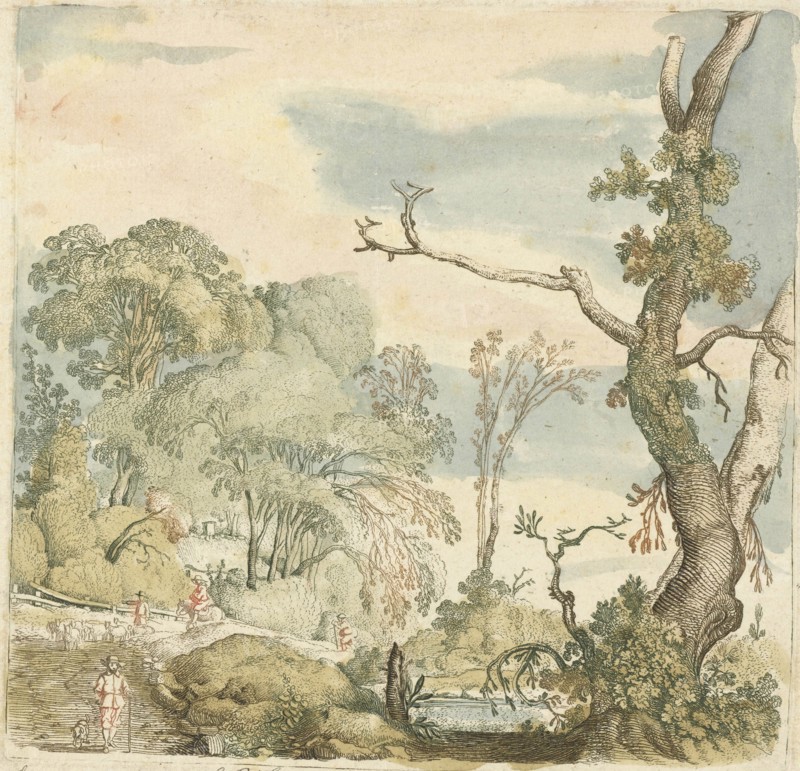 Landscape with trees, Esaias van de Velde, 1616 - before 1619