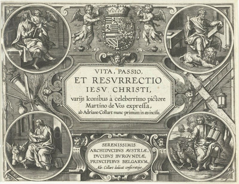 Title print Vita, et passio Resurrectio Jesu Christi, Adriaen Collaert, 1598 - 1618