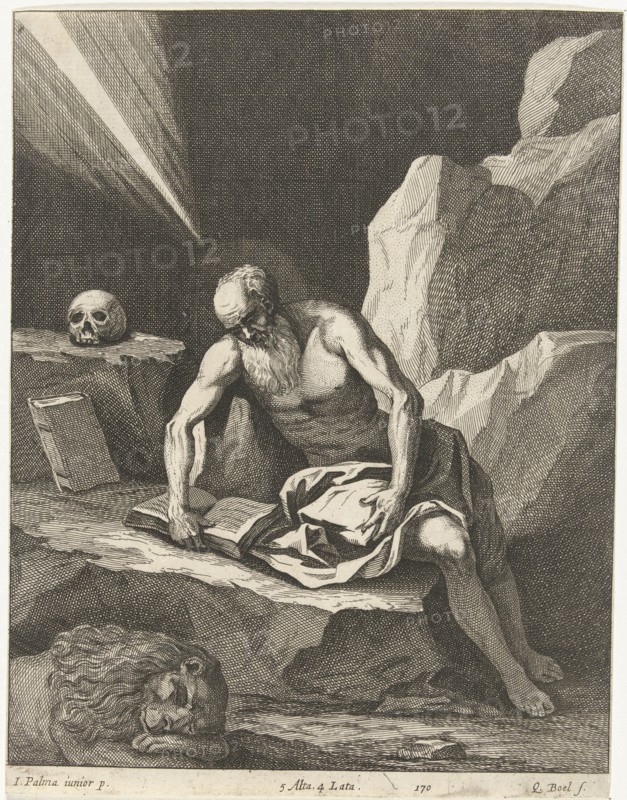 Jerome in a cave, Quirin Boel, David Teniers (II), in or after 1673 - 1700