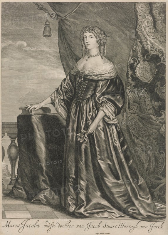 Portrait of Mary II Stuart, Cornelis Visscher (II), Hugo Allard, 1677 - 1684