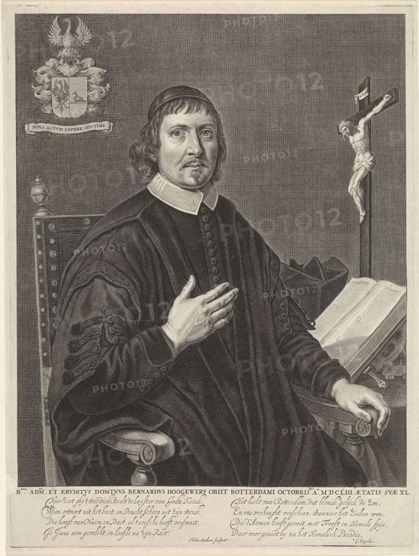 Portrait of Bernard Hoogewerf, Theodor Matham, C. Engelen, 1653 - 1676