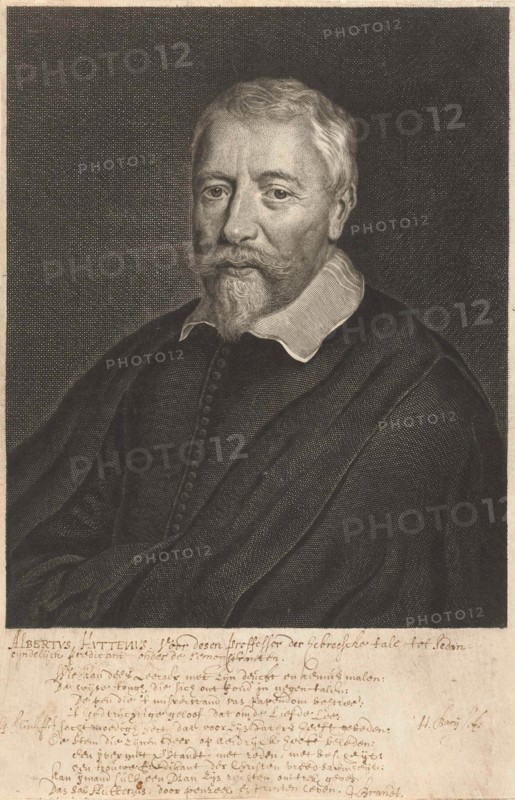 Portrait of Albertus Huttenus, Hendrik Bary, Geeraert Brandt (I), 1657 - 1707