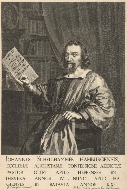 Portrait of John Schellhammer at the age of 51, Hendrik Bary, Joh. Schelneccers, 1657