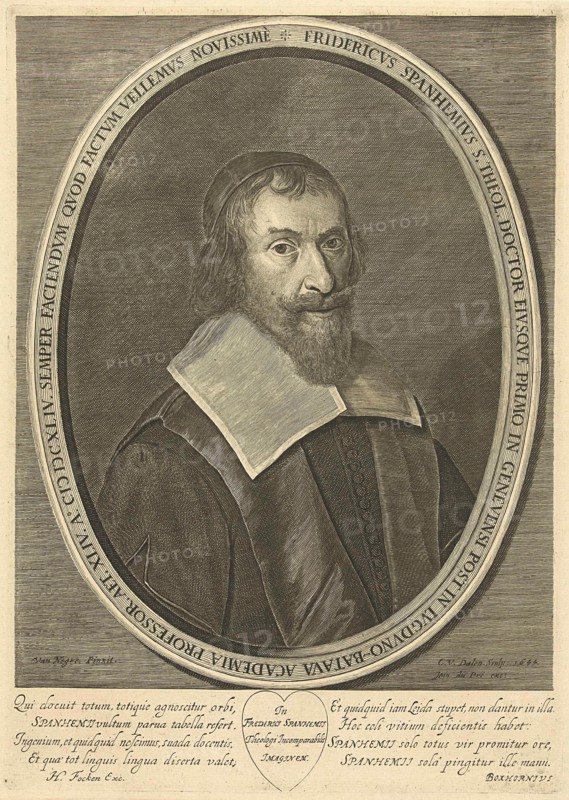 Portrait of Frederick Spanheim at the age of 44, Cornelis van Dalen (I), Hendrick Focken, Jan Du Pré, 1644