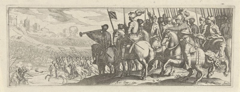 Riders with lances, Simon Frisius, 1595 - 1628