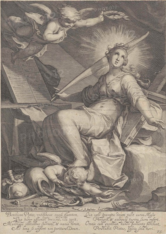 Piety, Willem Isaacsz. van Swanenburg, Petrus Scriverius, Johannes Janssonius, 1610