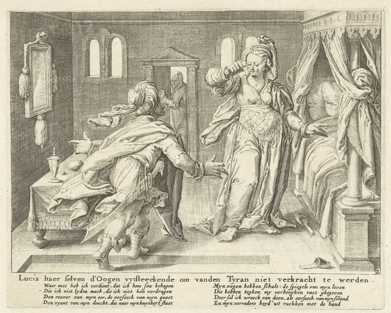 Lucia raises her eyes, Zacharias Dolendo, Jacob de Gheyn (II), Claes Jansz. Visscher (II), after 1615 - before c. 1652