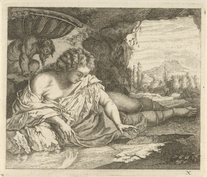 Narcissus, Arnold Houbraken, Anonymous, 1700 - 1750