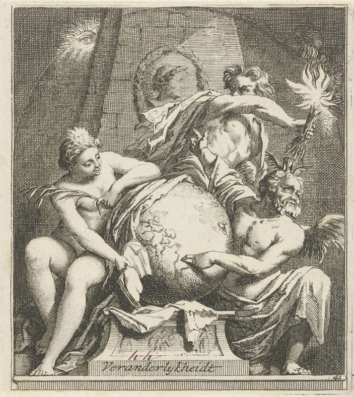 Allegory of variability, Arnold Houbraken, 1710 - 1719