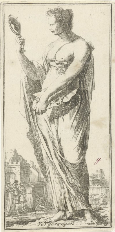 Personification of satisfaction, Arnold Houbraken, 1710 - 1719