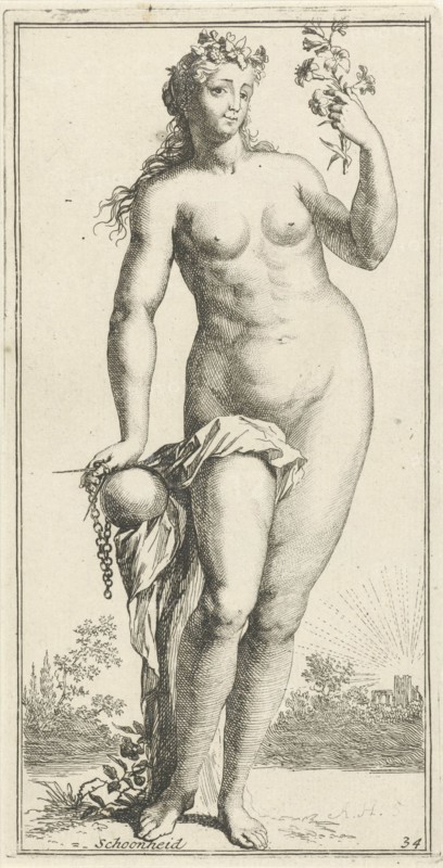 Personification of beauty, Arnold Houbraken, 1710 - 1719