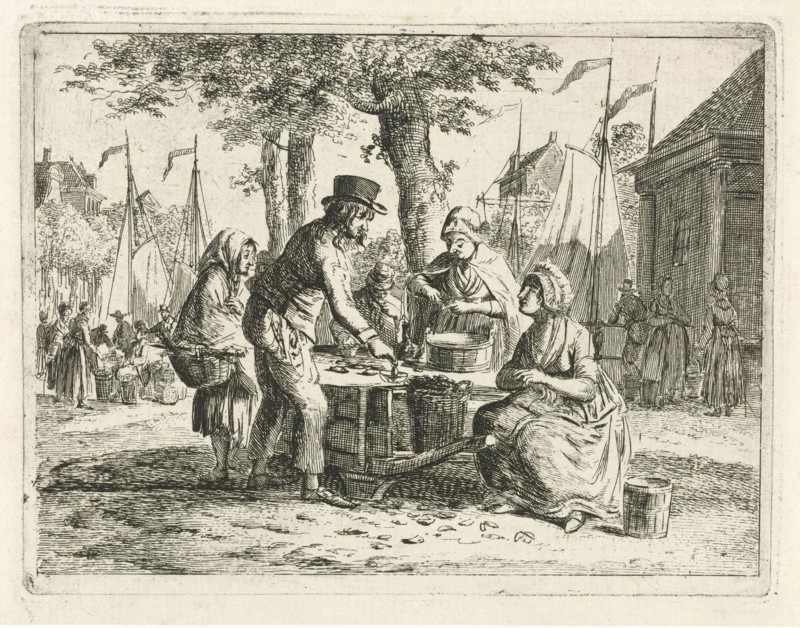 Mussel sales women, Christiaan Meijer, 1803-1808