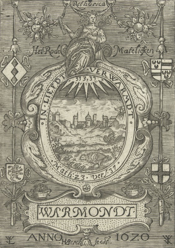 Blazon of the Chamber of Rhetoric Red Daisy in Warmond, 1620, H. van den Berck, 1620