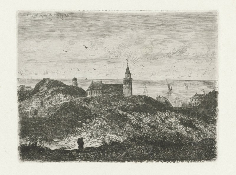 View of Scheveningen, Joseph Hartogensis, 1855