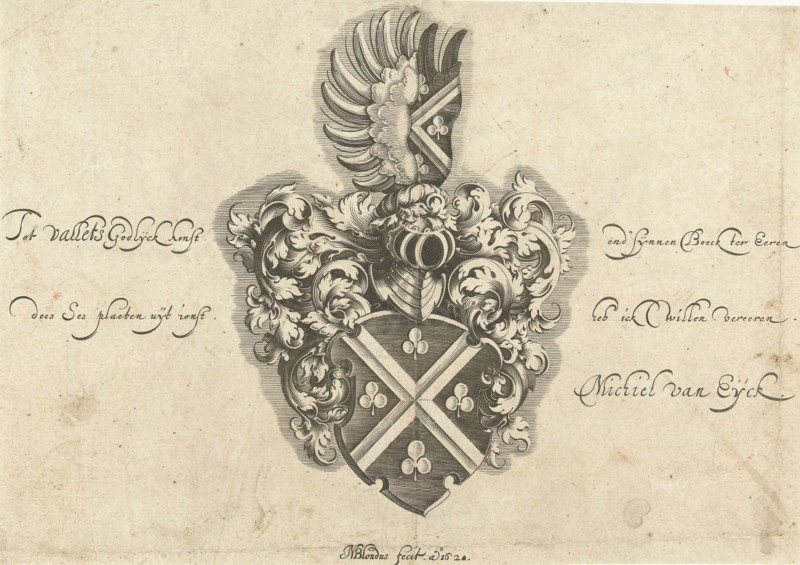 From series of 6 sheets, print maker: Michiel le Blon (mentioned on object), Dating 1620