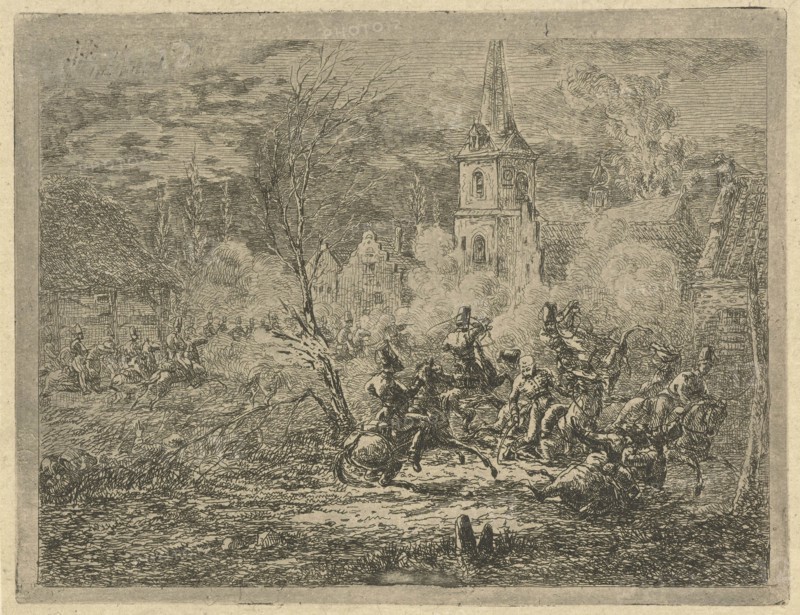 Conquest of a village, Gerardus Emaus de Micault, 1813 - 1863