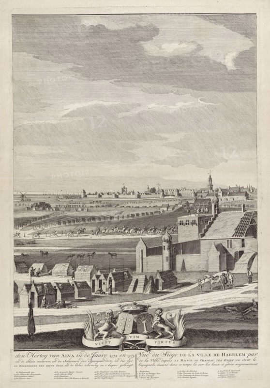 Siege of Haarlem, 1572-1573 (middle leaves), The Netherlands, Hendrik Spilman, Anonymous, Bernardus Kleynhens, 1731 - 1760
