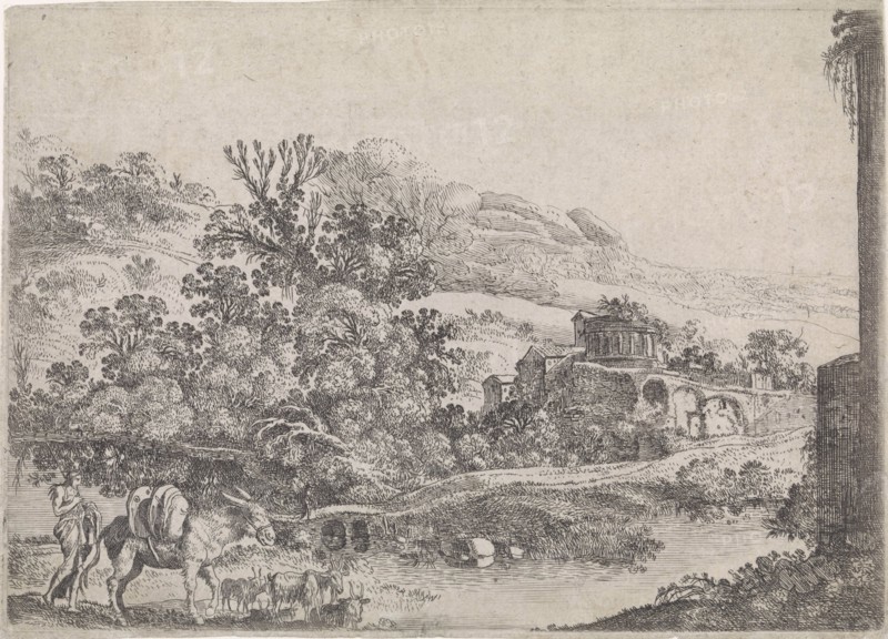 Landscape and donkey, Moyses van Wtenbrouck, Abraham van Waesberge (I), c. 1620 - c. 1626