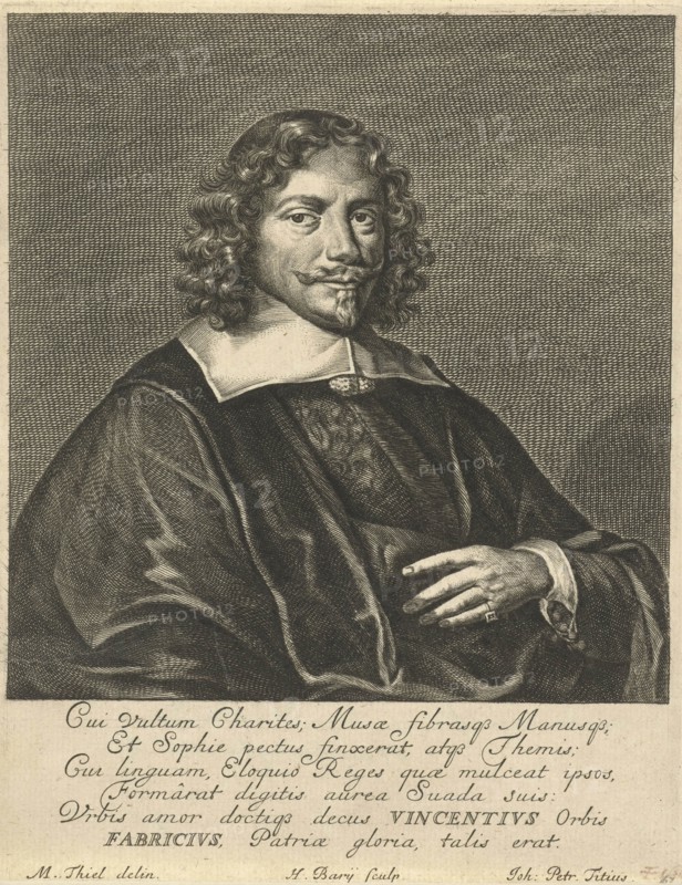 Portrait of Vincent Fabricius, Hendrik Bary, Johann Petrus Titius, 1657 - 1707