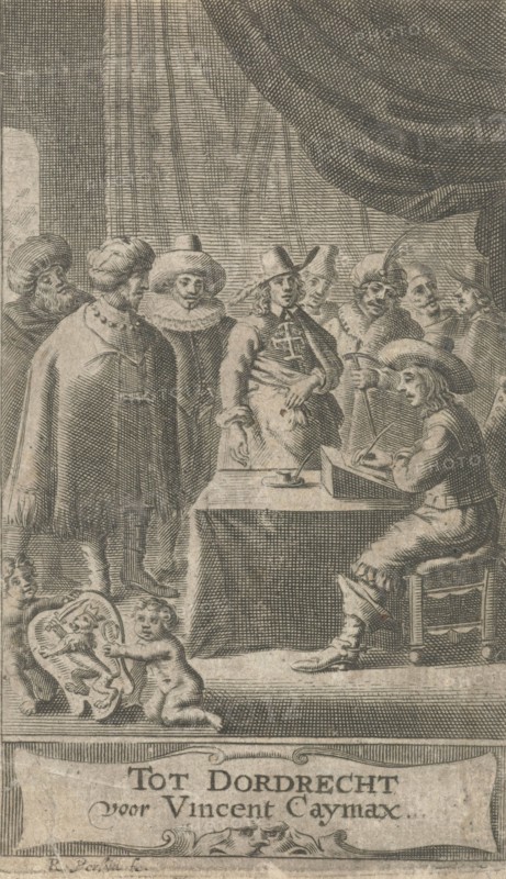 Man at desk, Reinier van Persijn, V. Caymax, 1652