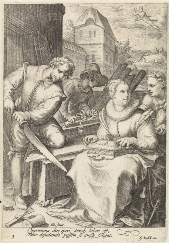 The afternoon, Jan Saenredam, Cornelius Schonaeus, Gerard Valck, 1670 - 1726