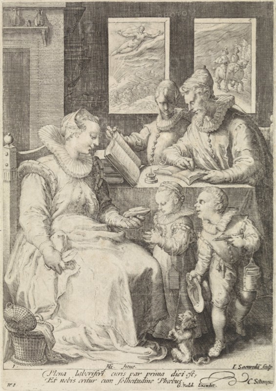 Morning, Jan Saenredam, Cornelius Schonaeus, Gerard Valck, 1670 - 1726