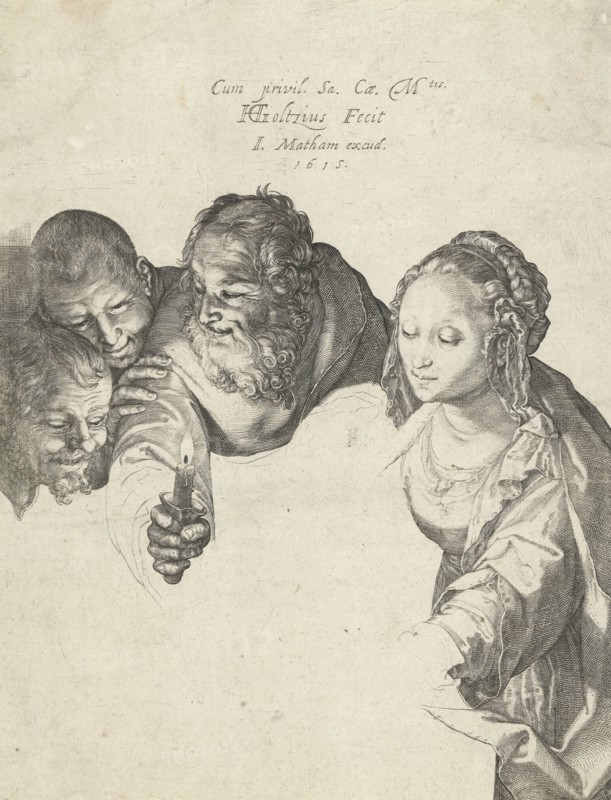 Adoration of the Shepherds, print maker: Hendrick Goltzius, print maker: Jacob Matham, 1615