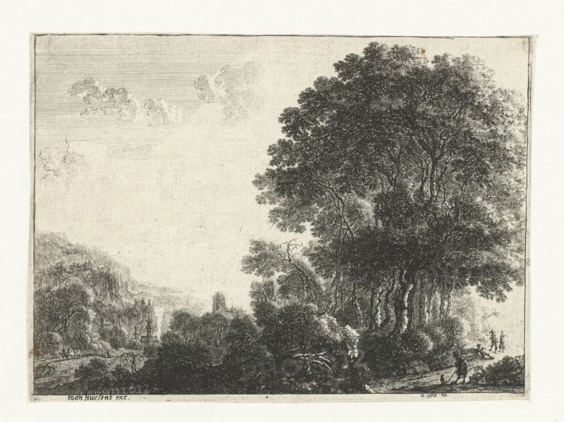 Landscape with a man and his dog, Anonymous, Ioan Huysens, 1643-1681