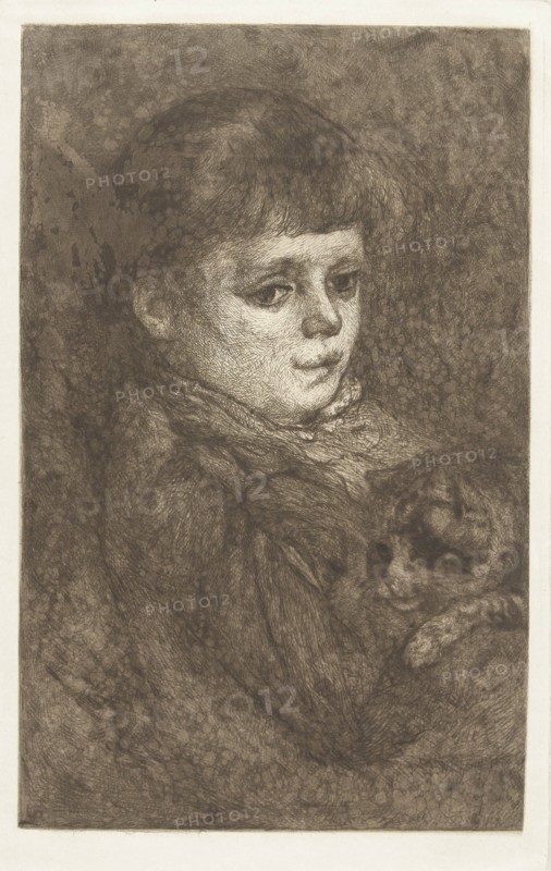 Portrait of Eleonora Bos with cat, Gerard Jan Bos, 1883
