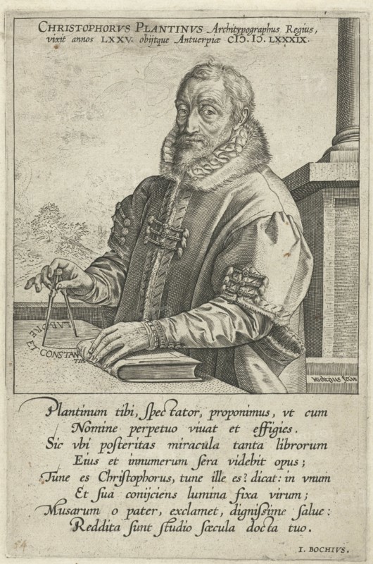 Portrait of Christopher Plantin, Hendrick Goltzius, 1581 - 1585