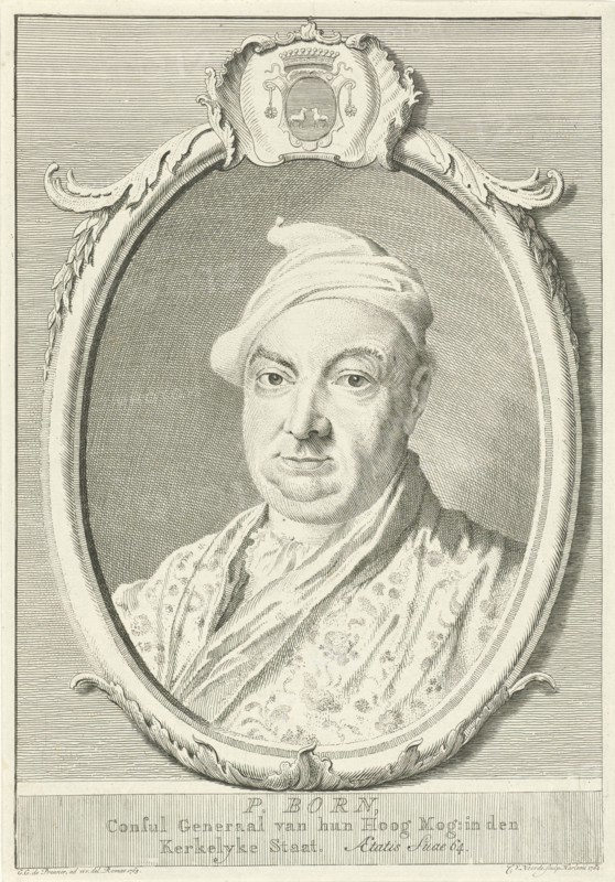 Portrait of P Born, Cornelis van Noorde, 1764