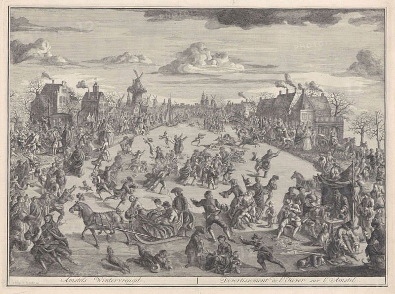 On the ice on the river Amstel, Abraham Zeeman, 1752
