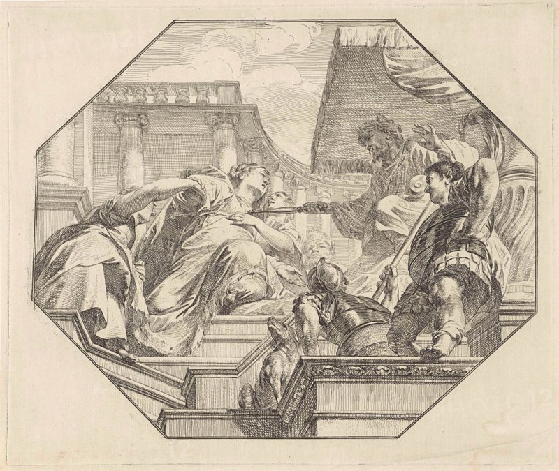 Esther before King Ahasuerus, Jacob de Wit, 1705 - 1754