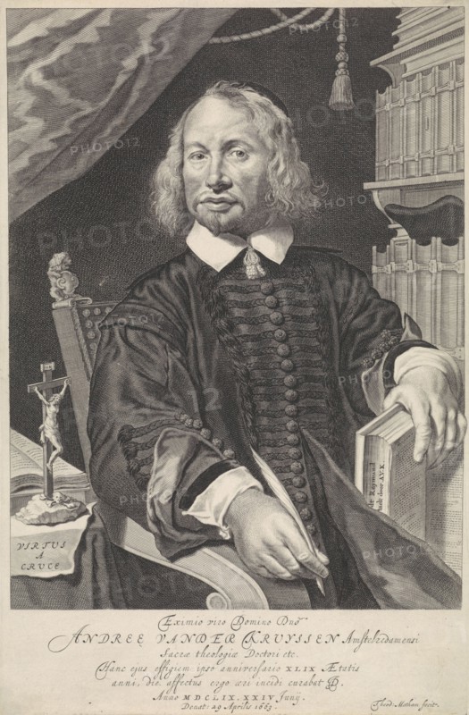 Portrait of Andreas van der Kruyssen, Theodor Matham, 1663 - 1676