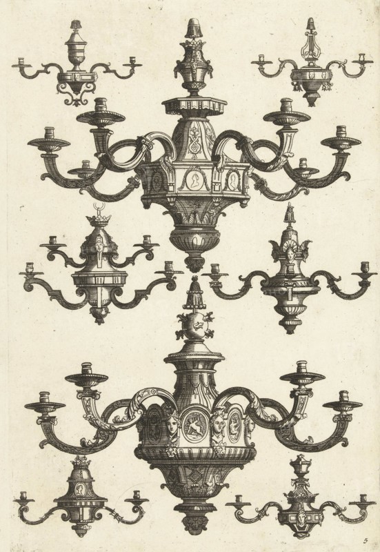 Two large and six small chandeliers, DaniÃ«l Marot (I), Anonymous, Anonymous, after 1703 - before 1800