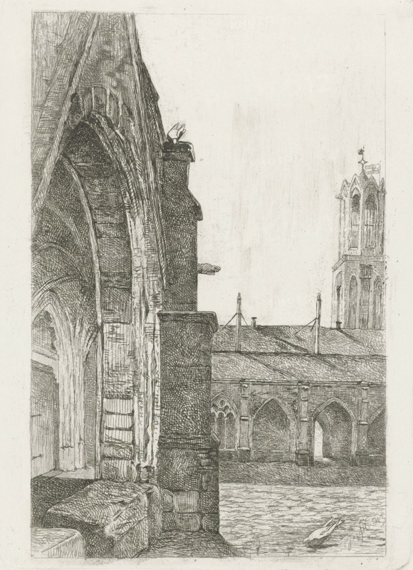 Part of a monastery at Utrecht Cathedral, Josef Hoevenaar, 1850 - 1926