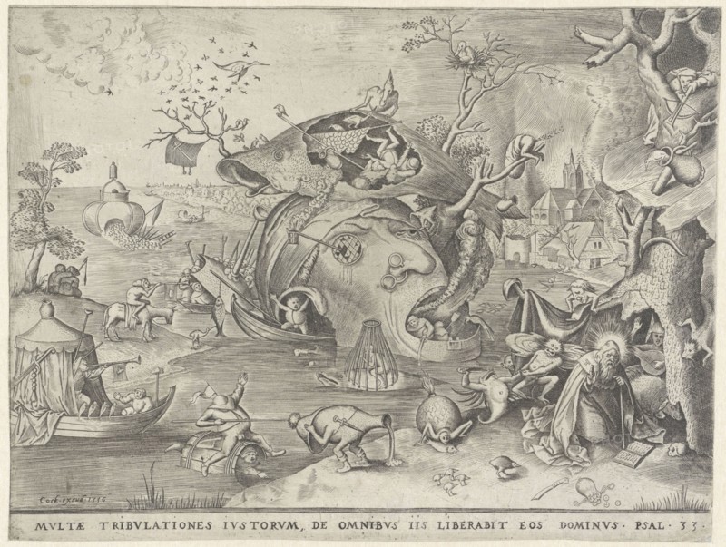 Temptation of H Anthony, Pieter van der Heyden, Pieter Brueghel (I), Hieronymus Cock, 1556