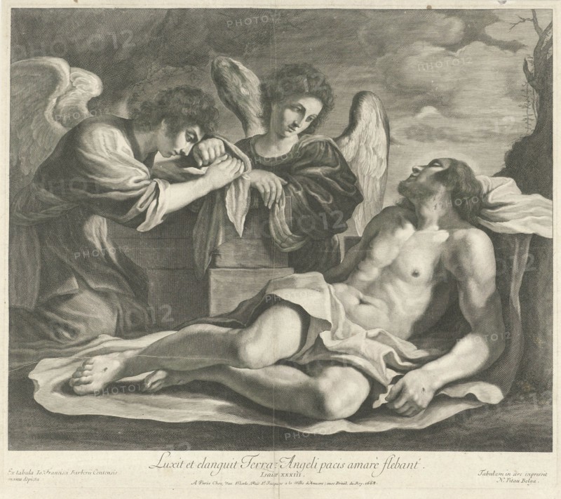 Lamentation of Christ by angels, Nicolas Pitau (I), Jacques Van Merle, unknown, 1668