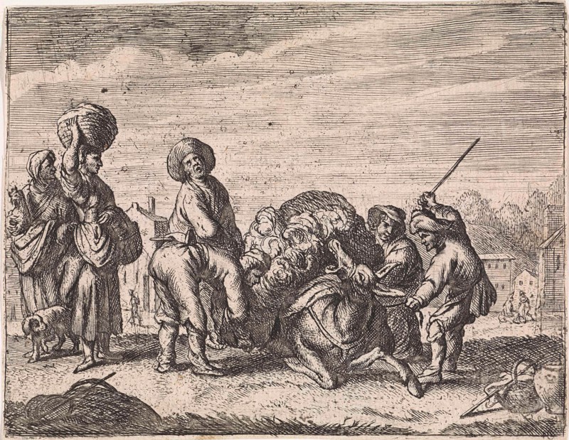 The braying donkey, Cornelis de Wael, 1630 - 1648