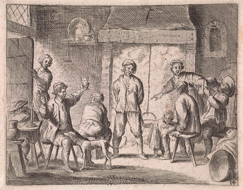 Peasants in an inn, Cornelis de Wael, 1630 - 1648