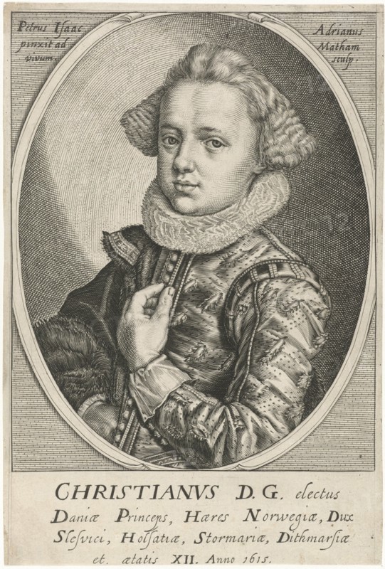 Portrait of Christian of Denmark and Norway, Adriaen Matham, 1615