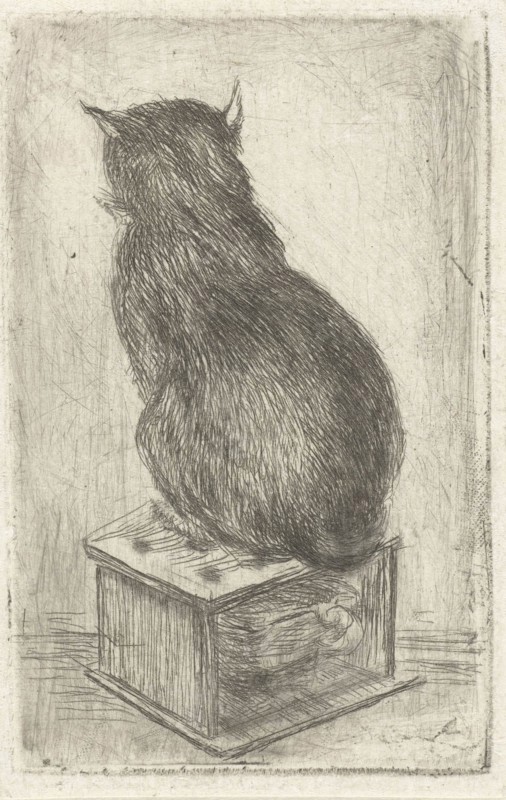 Cat sits on a stove, Louis Bernard Coclers, 1756-1817
