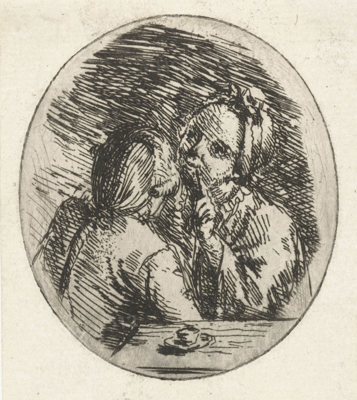 Man and woman talking, Louis Bernard Coclers, 1756 - 1817