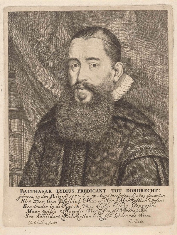 Portrait of Balthasar Lydius, Godfried Schalcken, Jacob Cats (1577-1660), 1656 - 1706